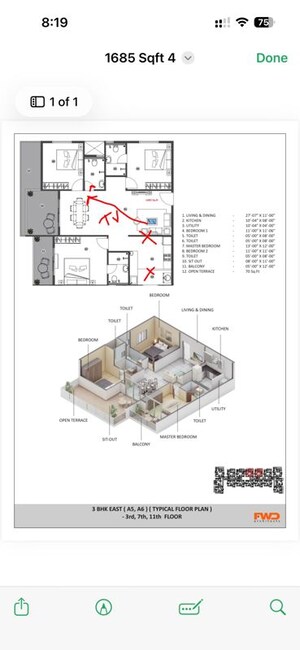 3 BHK Apartment – Map Location View at Nagondanhalli - for Sale