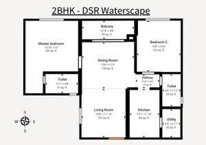 Floor Plan in 2 BHK Apartment at Horamavu – for Sale