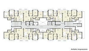 Floor Plan in 2 BHK Apartment at Tharwani Majestic Towers, Kalyan West – for Rent