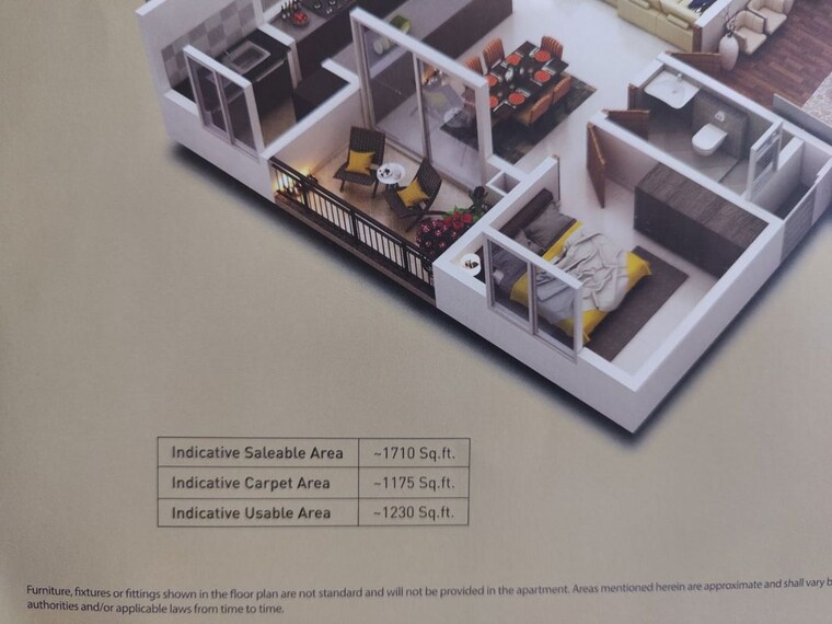 Floor Plan, puravankara-purva-zenium 3 Bedroom 1720 Sq.Ft. Apartment In Hosahalli Bangalore 10326907