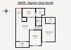 Floor Plan in 2 BHK Apartment at Yelahanka – for Sale