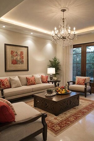 Living Room in 4 BHK Villa at Jigani – for Sale