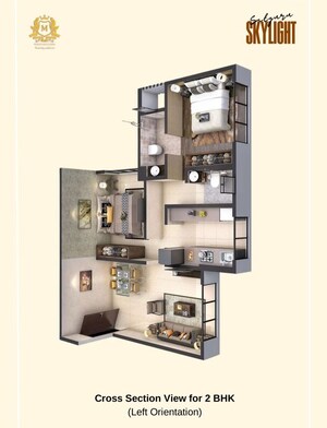 Floor Plan in 1 BHK Apartment at Mithbavkar Satguru Skylight, Dadar West – for Sale