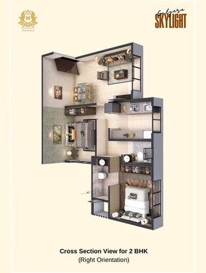 Floor Plan in 1 BHK Apartment at Mithbavkar Satguru Skylight, Dadar West – for Sale