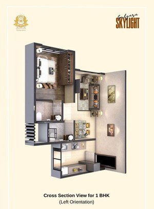 Floor Plan in 1 BHK Apartment at Mithbavkar Satguru Skylight, Dadar West – for Sale