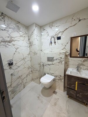 Bathroom in 2 BHK Builder Floor at Chattarpur – for Rent