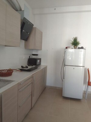 Kitchen in 2.5 BHK Apartment at Bhartiya Nikoo Homes, Thanisandra Main Road – for Rent