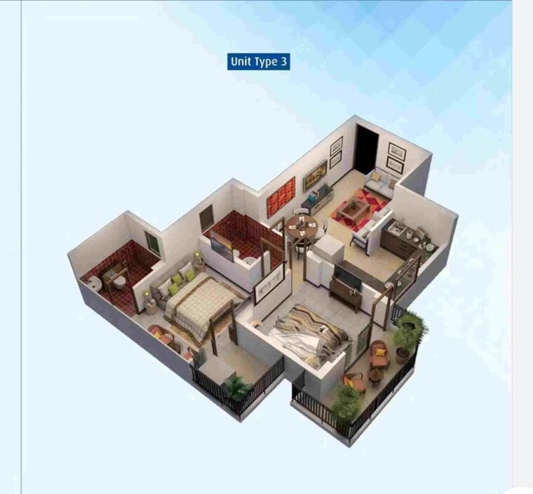 Floor Plan, landmark-the-homes-81 2 Bedroom 950 Sq.Ft. Apartment In Sector 81 Gurgaon 10328595