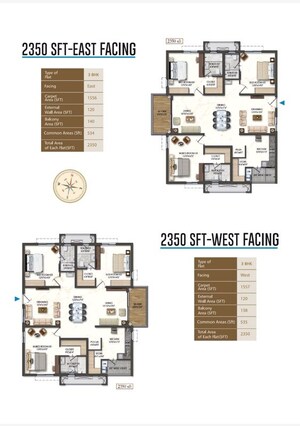 Floor Plan in 3 BHK Apartment at Rajapushpa Sierra, Tellapur – for Sale