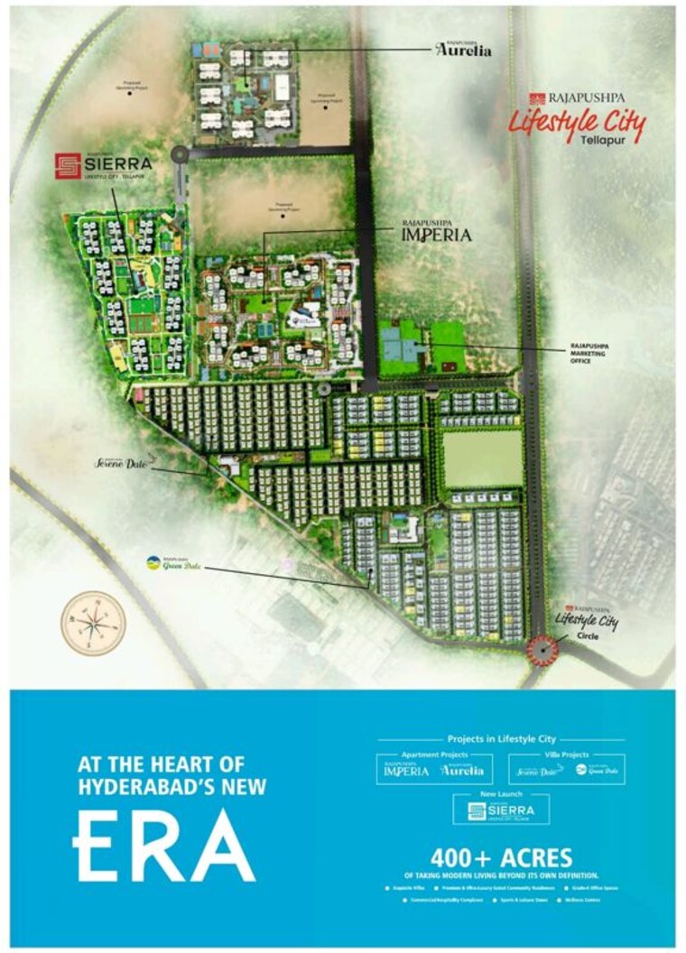 Master Plan, rajapushpa-sierra 3 Bedroom 1850 Sq.Ft. Apartment In Tellapur Hyderabad 10328829