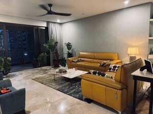 Living Room in 4 BHK Apartment at Panchshil One North, Magarpatta City – for Rent