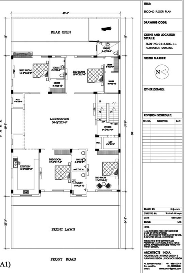 Floor Plan, sector 11 4 Bedroom 500 Sq.Yd. Builder Floor In Sector 11 Faridabad 10328794