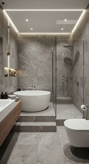 Bathroom in 1.5 BHK Villa at Aratt Amora Park View, Lingapura – for Sale