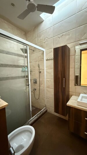 Bathroom in 3 BHK Builder Floor at Sushant Lok I – for Rent