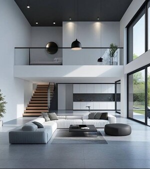 Living Room in 1.5 BHK Villa at Aratt Amora Park View, Lingapura – for Sale