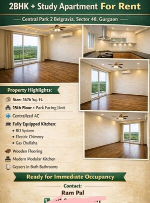 2.5 BHK Apartment For Rent in Central Park Bellavista Towers, Sector 48