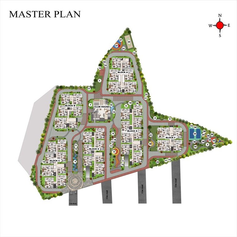 Master Plan, casagrand-mandarin 3 Bedroom 2016 Sq.Ft. Apartment In Ameenpur Hyderabad 10330990