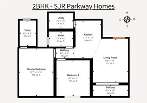 Floor Plan in 2 BHK Apartment at Electronic City – for Sale