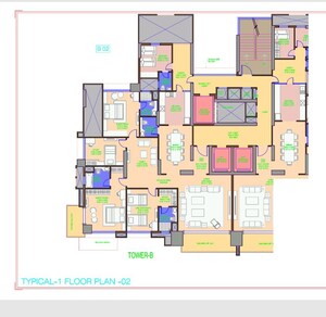 Floor Plan in 4 BHK Apartment at Mantri Blossom, Ashok Nagar – for Sale
