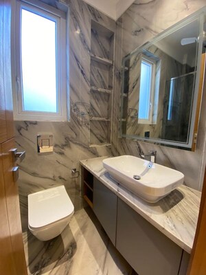 Bathroom in 3 BHK Builder Floor at Green Park Extension – for Rent