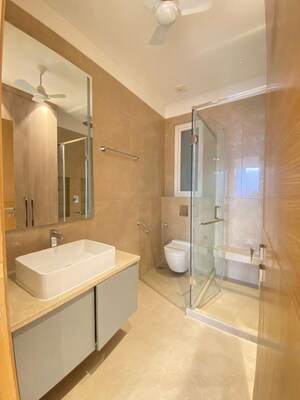 Bathroom in 3 BHK Builder Floor at Green Park Extension – for Rent