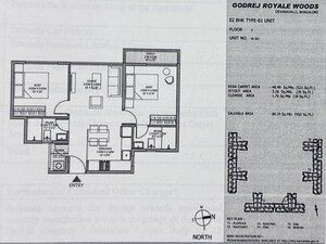 Floor Plan in 2 BHK Apartment at Godrej Royale Woods, Devanahalli – for Sale