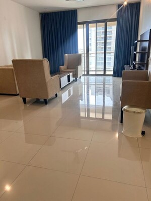 Living Room in 3.5 BHK Apartment at Panchshil One North, Magarpatta City – for Rent