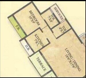 Floor Plan in 1 BHK Apartment at Labdhi Gardens, Neral – for Sale