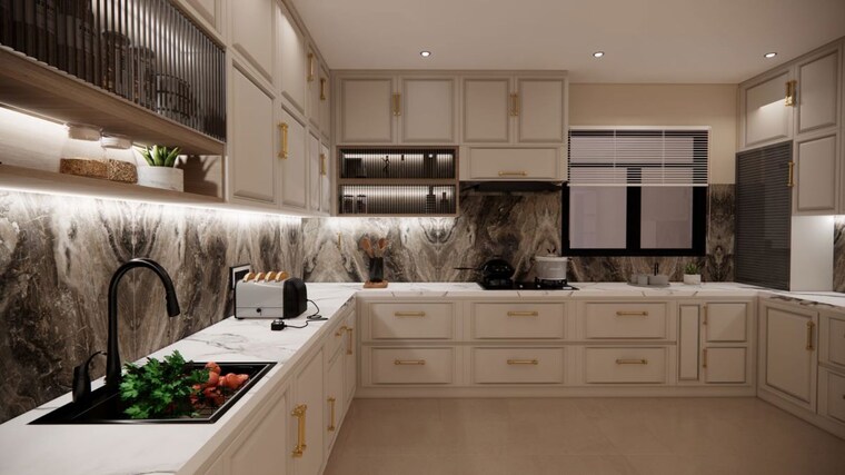 Kitchen, t-and-t-eutopia-phase-1 3 Bedroom 1550 Sq.Ft. Apartment In Siddharth Vihar Ghaziabad 10333896