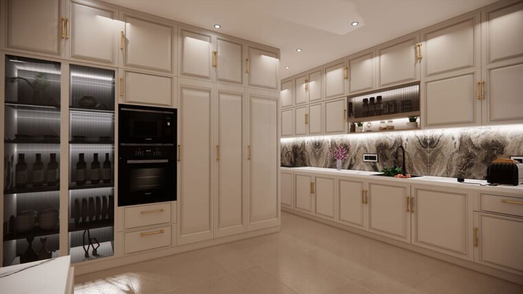 Kitchen, t-and-t-eutopia-phase-1 3 Bedroom 1550 Sq.Ft. Apartment In Siddharth Vihar Ghaziabad 10333896