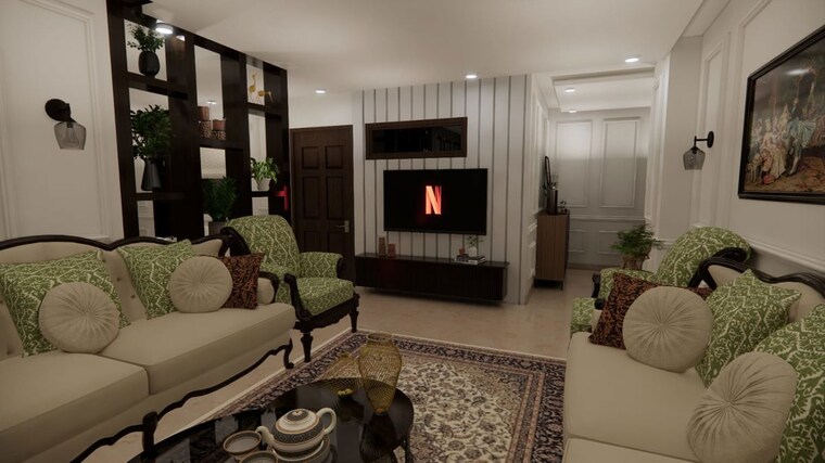 Living Room, t-and-t-eutopia-phase-1 3 Bedroom 1550 Sq.Ft. Apartment In Siddharth Vihar Ghaziabad 10333896
