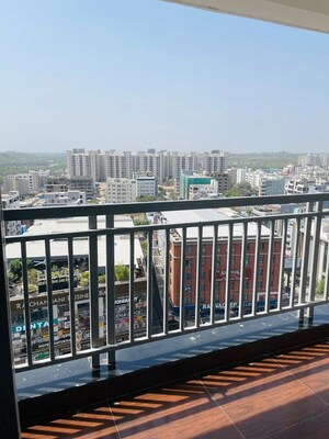 Balcony in 3 BHK Apartment at Rajapushpa Regalia, Kokapet – for Rent