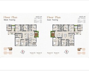 Floor Plan in 4 BHK Apartment at Rajapushpa Infina, Manchirevula – for Sale