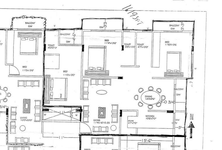 Floor Plan, shravanthi-pride 3 Bedroom 1527 Sq.Ft. Apartment In Jp Nagar Bangalore 10275712