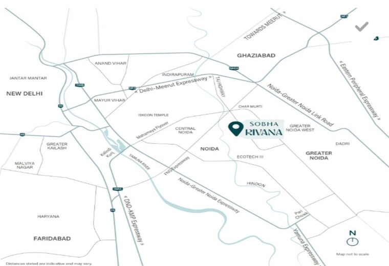 Map Location, sobha-rivana 3 Bedroom 1983 Sq.Ft. Apartment In Sector 1 Greater Noida Greater Noida 10334610
