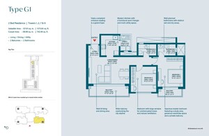 Floor Plan in 3 BHK Apartment at Sobha Rivana, Sector 1 Greater Noida – for Sale