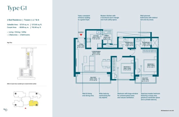 Floor Plan, sobha-rivana 3 Bedroom 1983 Sq.Ft. Apartment In Sector 1 Greater Noida Greater Noida 10334610