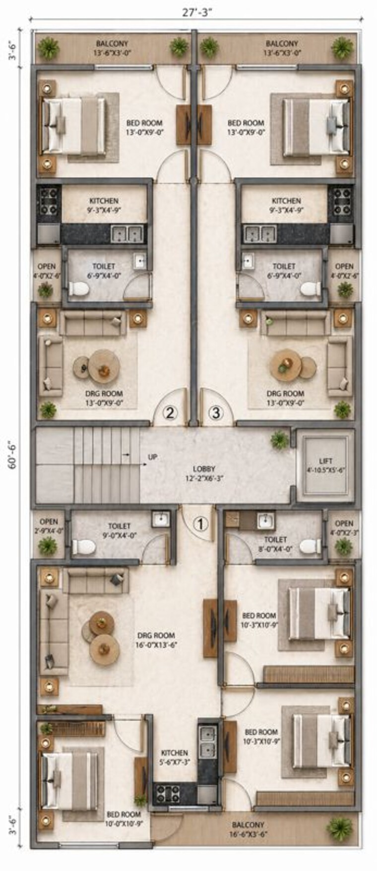 Floor Plan, mahavir enclave 1 3 Bedroom 100 Sq.Yd. Builder Floor In Mahavir Enclave 1 Delhi 10333698