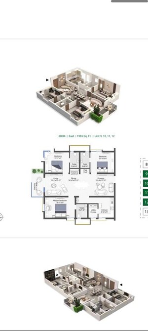 Floor Plan in 3 BHK Apartment at CSR Ashvattha, Uppal – for Sale