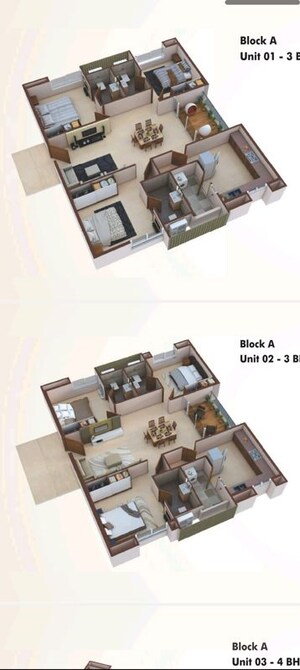 Floor Plan in 3 BHK Apartment at CSR Ashvattha, Uppal – for Sale