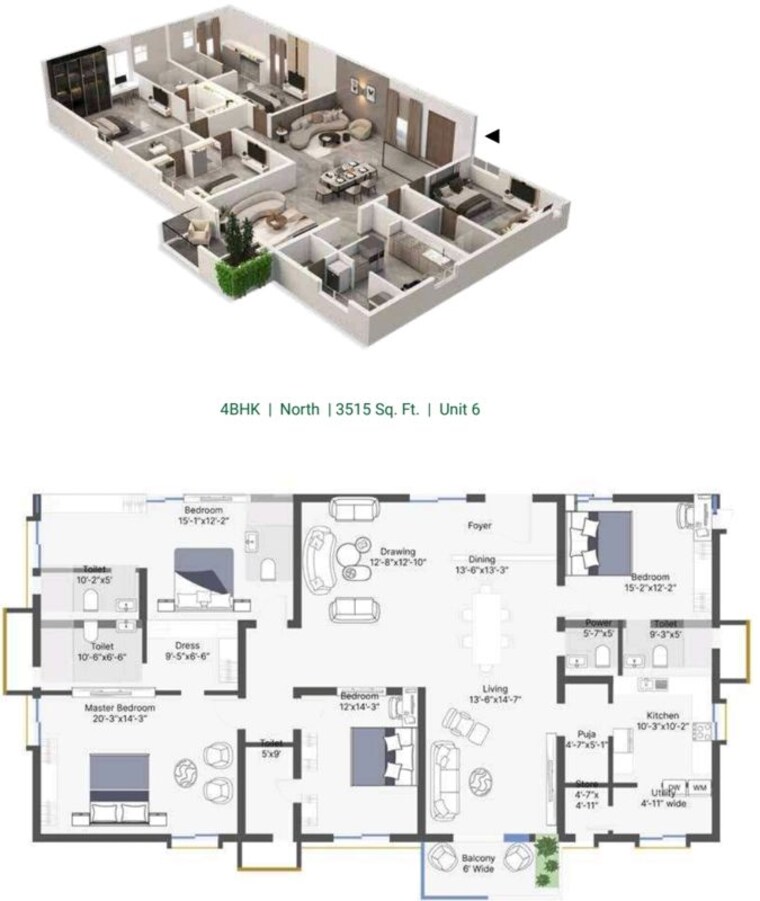Floor Plan, csr-ashvattha 4 Bedroom 2625 Sq.Ft. Apartment In Uppal Hyderabad 10335421
