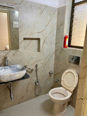 Bathroom in 2 BHK Apartment at Karachi Citizens CHS, Juhu – for Rent