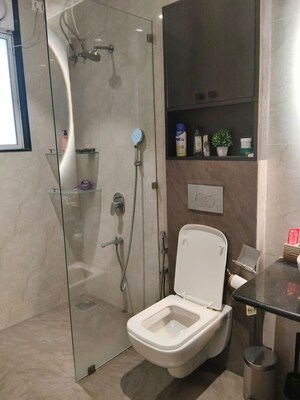 Bathroom in 3 BHK Apartment at Mantri Sujata Apartment, Santacruz West – for Rent