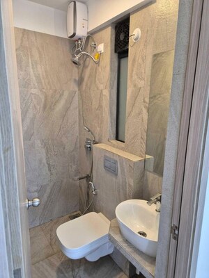 Bathroom in 2 BHK Apartment at Prescon Midtown Bay, Mahim West – for Rent