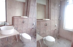 Bathroom in 3 BHK Apartment at Omkar Alta Monte, Malad East – for Rent