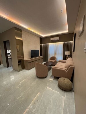 Living Room in 3 BHK Apartment at Rustomjee Seasons Bandra East, Bandra East – for Rent