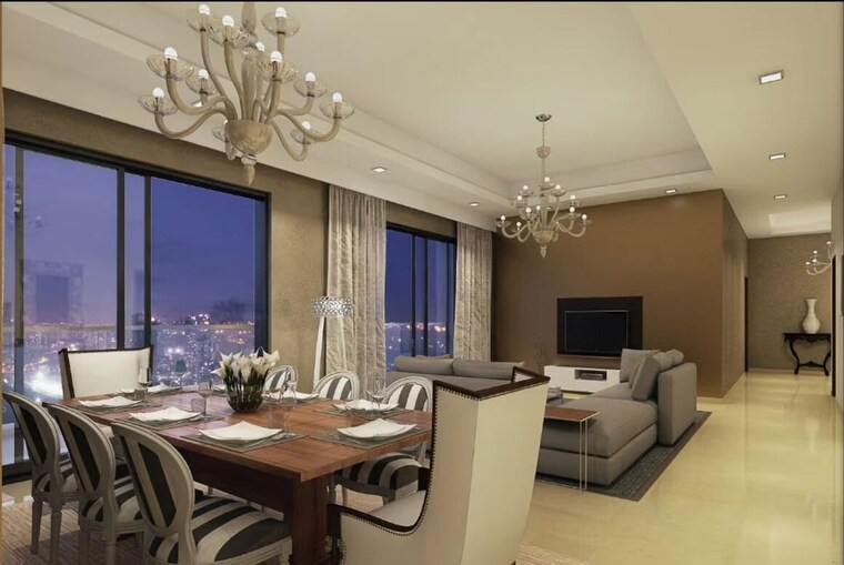Dining area, mahindra-luminare 3 Bedroom 3025 Sq.Ft. Apartment In Sector 59 Gurgaon 10336404