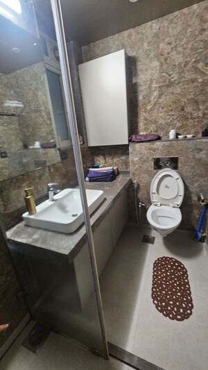 Bathroom in 2 BHK Apartment at LnT Realty Crescent Bay, Parel – for Rent