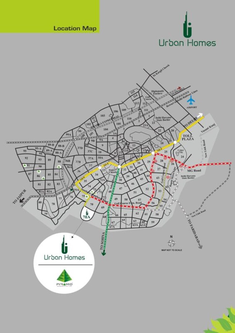 Map Location, pyramid-urban-homes 2 Bedroom 750 Sq.Ft. Apartment In Sector 70a Gurgaon 10299018