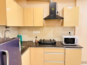 Kitchen in 1 BHK Builder Floor at Sushant Lok I – for Rent
